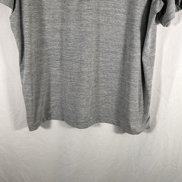 01.algo Performance Polo Men's XXL Grey Striped 1/4 Button Short Sleeve Poly - Picture 3 of 9
